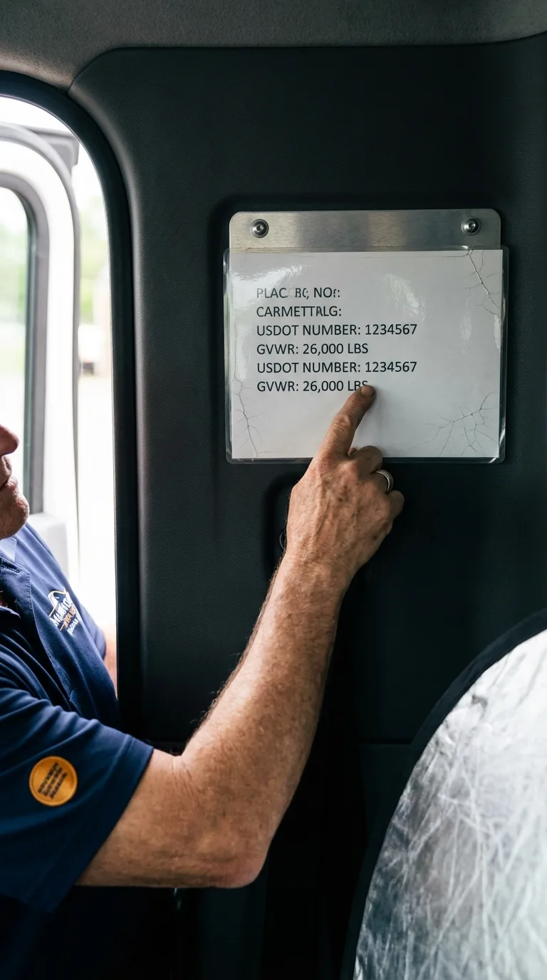 USDOT licensing placard verification in Houlton